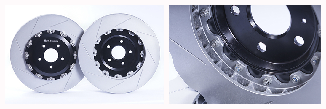 Cоставные тормозные диски hp-brakes под оригинальную тормозную систему.